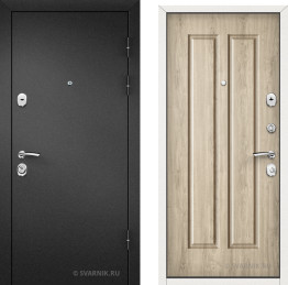 Дверь входная наружная в коттедж порошковая — шпон