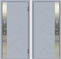 Дверь металлическая однопольная с двумя замками уличная на заказ ДВ-302