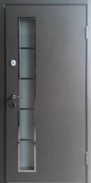 Входная одностворчатая дверь с окошком элитная в коттедж уличная ДВ-19