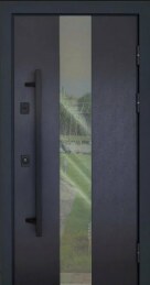Дверь однопольная с остеклением металлическая парадная в частный дом ДВ-23